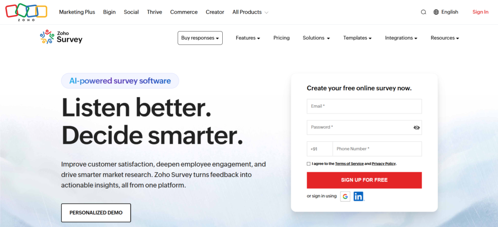 Zoho Survey